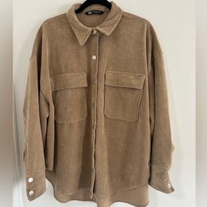 Zara Corduroy Button Down Corduroy Shacket
